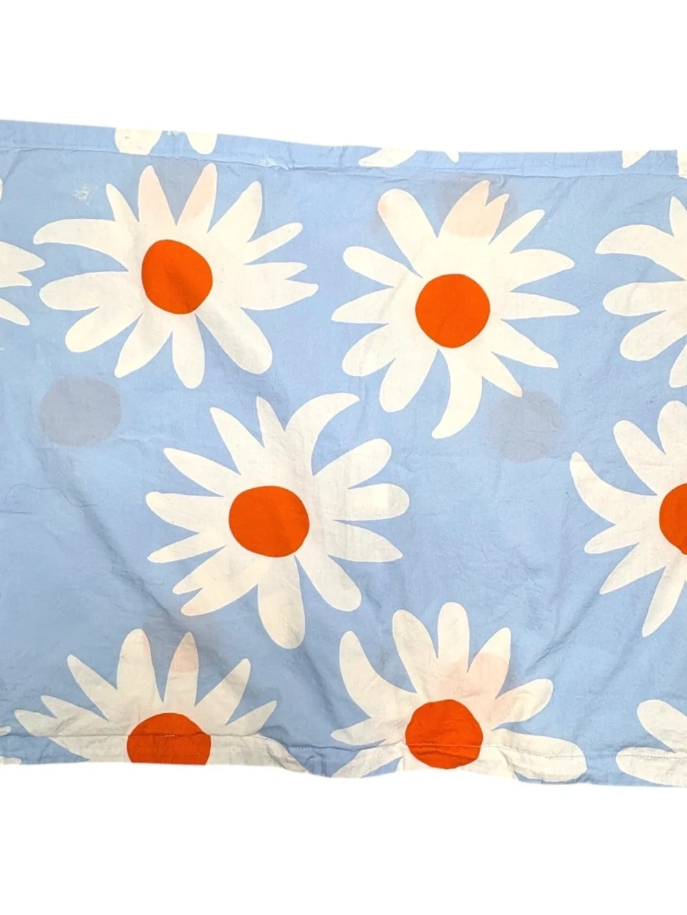 MARIMEKKO pillowcase cotton big daisies flower size standard blue orange white